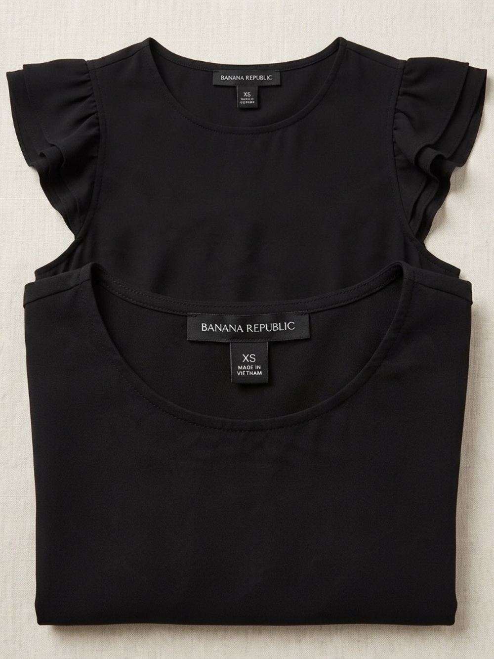 Banana Republic Black Ruffle Sleeve Blouse Women’s XS